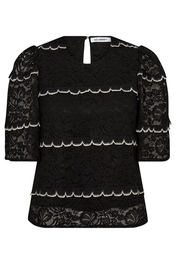 Co Couture LoraCC Lace Blouse 35635 Black